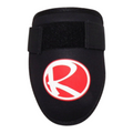 Codera para bateador infantil Radach Sports en color negro con logotipo rojo y blanco y cierre de velcro ajustable
