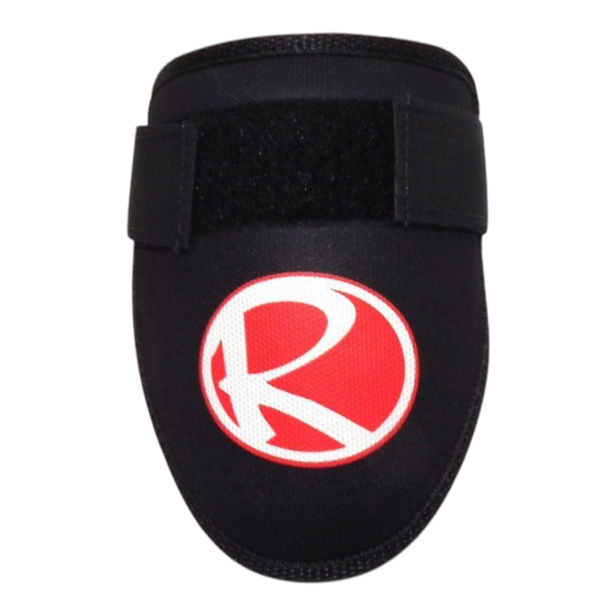 Codera para bateador infantil Radach Sports en color negro con logotipo rojo y blanco y cierre de velcro ajustable