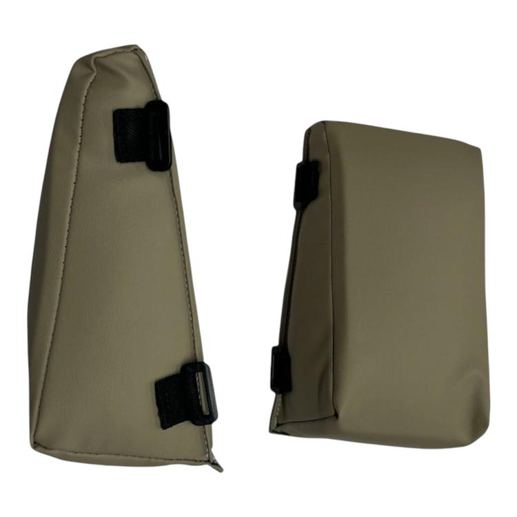 Cojines de descanso Radach Sports para rodilleras de catcher adulto en piel sintética color beige