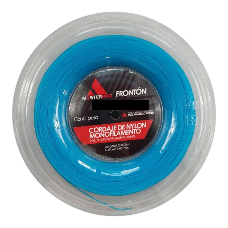 Rollo de cuerda de nylon monofilamento Master Pro para raqueta en color azul chicle de Radach Sports