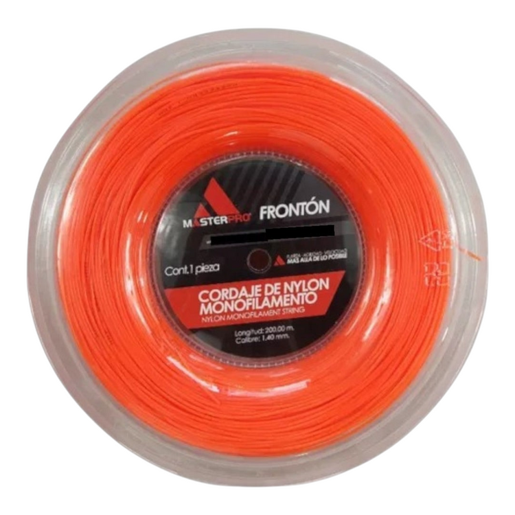 Rollo de cuerda de nylon naranja Master Pro de 200 metros para raqueta de frontón de Radach Sports