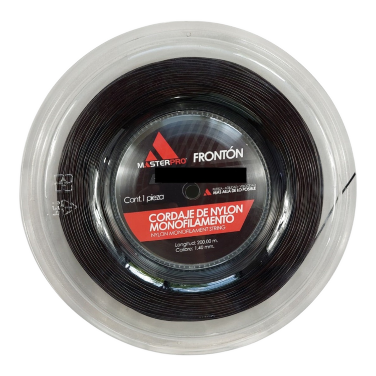 Rollo de 200 metros de cuerda de nylon monofilamento negra Master Pro para raqueta de Radach Sports