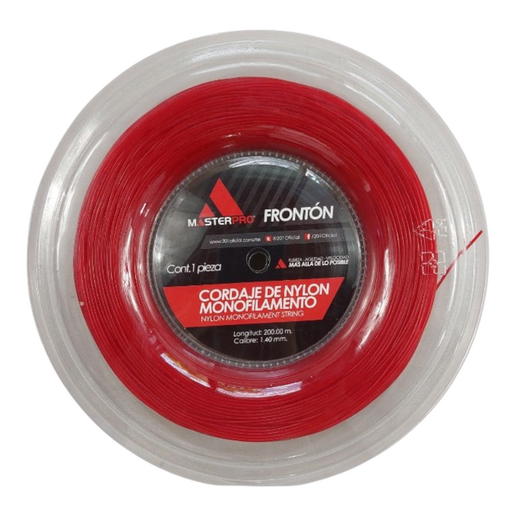 Rollo de 200 metros de cuerda de nylon monofilamento roja para raqueta de la marca Radach Sports