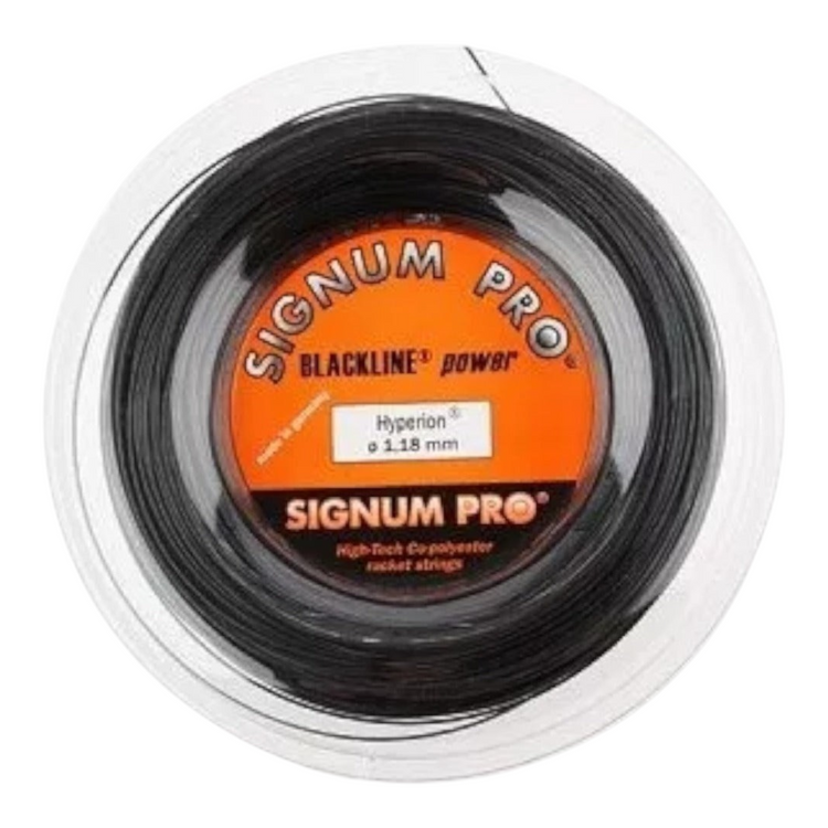 Rollo de cuerda de copoliester negro Signum Pro Hyperion 1.18mm para raqueta de tenis en Radach Sports