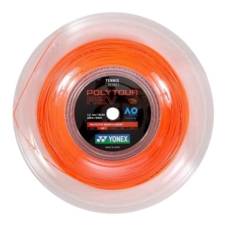 Rollo de 200m de cuerda monofilamento naranja Radach Sports Yonex Polytour Rev para raqueta de tenis