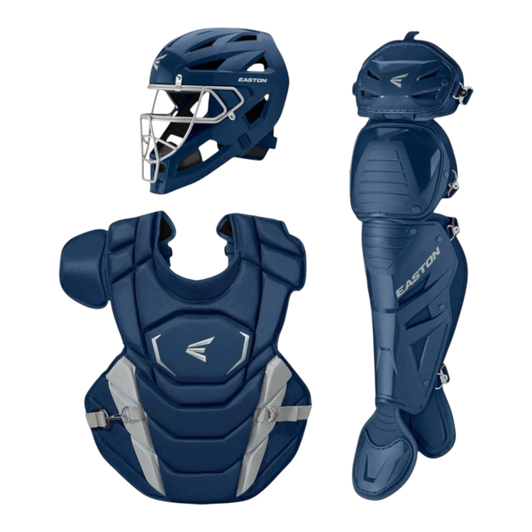 Set de protección para catcher Radach Sports Easton Phenom en color azul marino, incluye casco, peto y espinilleras.