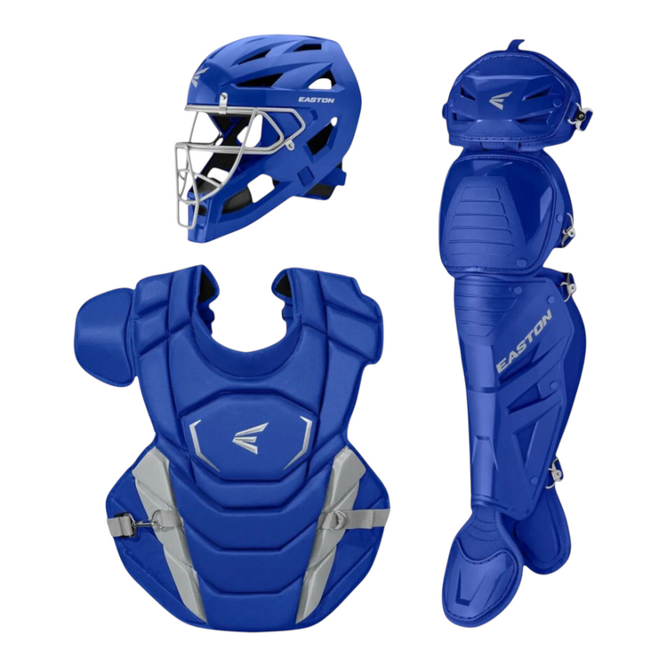 Set de protección para catcher Radach Sports Easton Phenom adulto en color azul rey con casco, peto y espinilleras