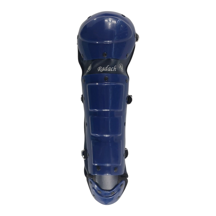 Espinilleras de béisbol Radach Sports juveniles en color azul marino con protección para rodilla y espinilla