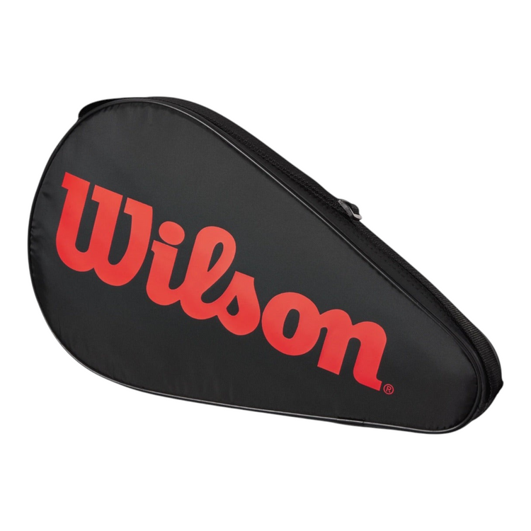 Funda individual para pala de pádel Wilson de color negro con logo rojo, vendida por Radach Sports
