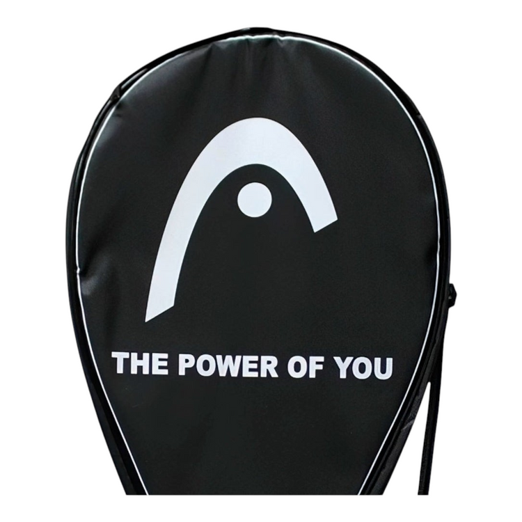 Funda para raqueta de tenis Radach Sports marca HEAD en color negro con logo blanco y frase The Power of You