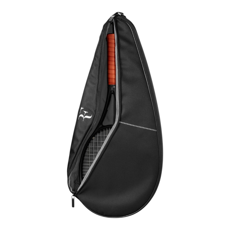 Funda para raqueta Radach Sports Wilson RF negra con diseño compacto, correa ajustable y cierre de cremallera.
