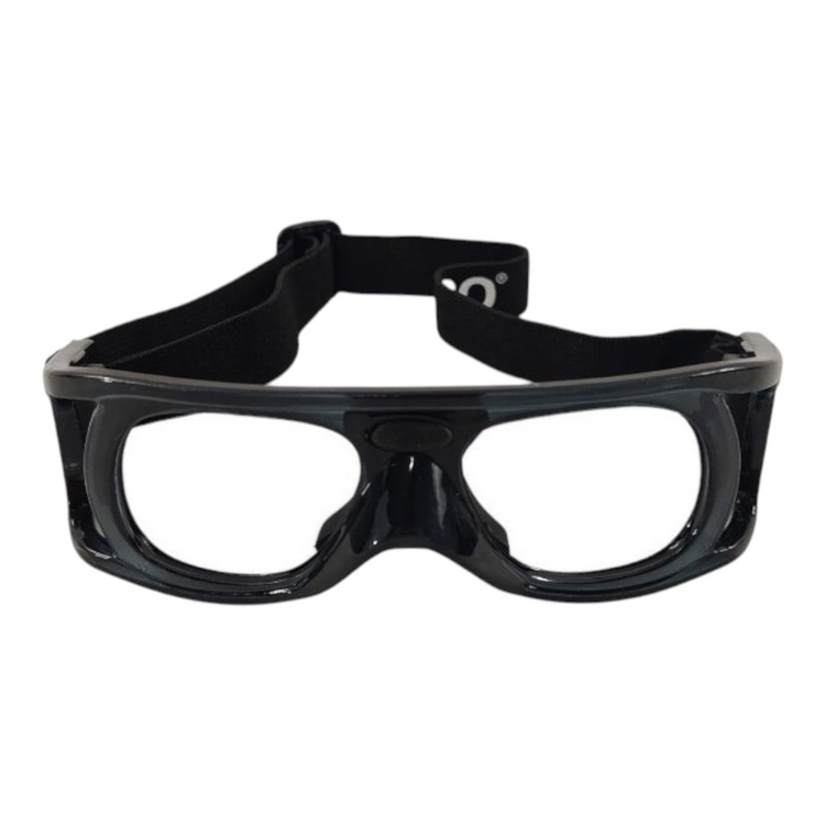 Goggles protectores Radach Sports para frontenis en color negro, fabricados en policarbonato con correa ajustable.