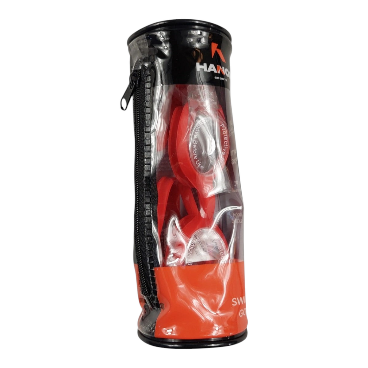 Goggles de natación Radach Sports Hanop G540 rojos de silicón con lente antiempañante en estuche de PVC