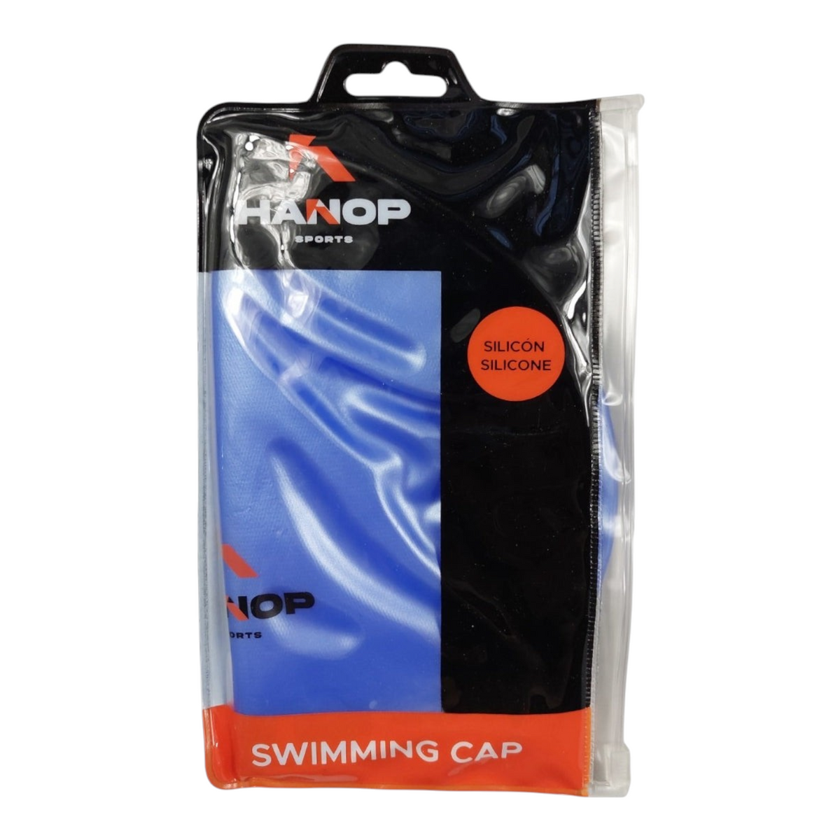 Gorra de natación Radach Sports Hanop de silicona en color azul con diseño liso para adultos en su empaque original