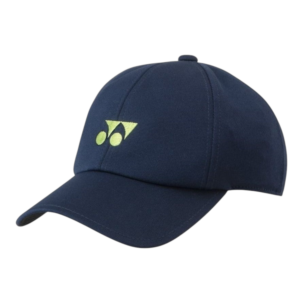 Gorra de tenis Radach Sports azul marino con logotipo Yonex bordado en color verde lima