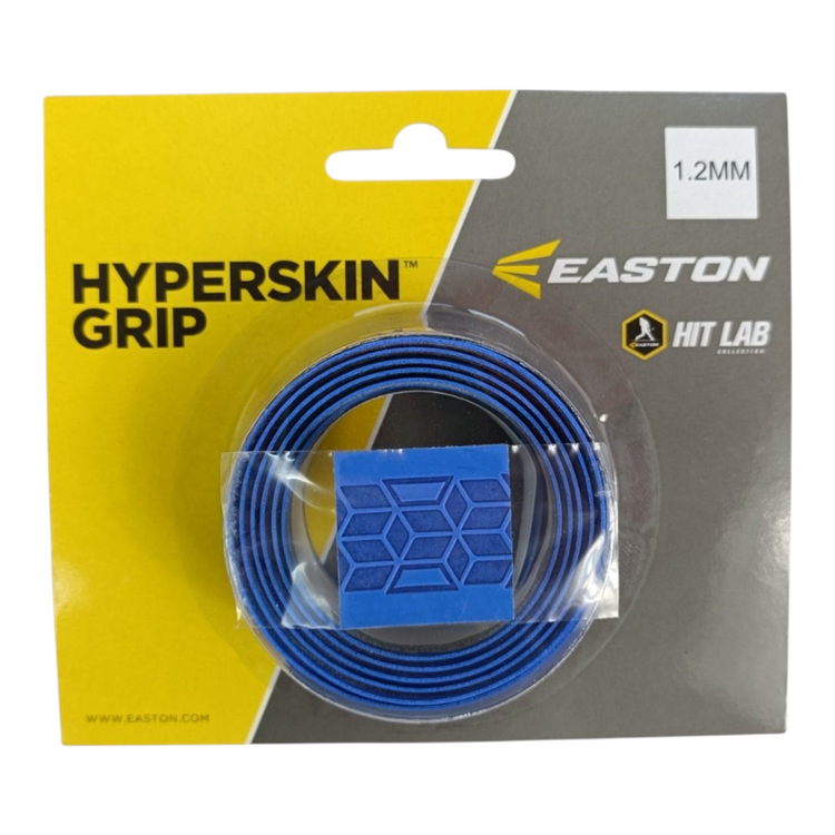 Grip para bat Easton Hyperskin 1.2mm color azul con textura antideslizante en empaque original de Radach Sports