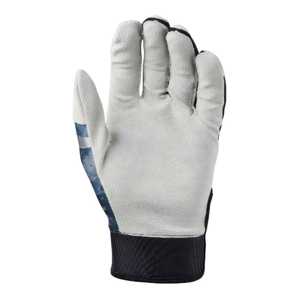 Guante de bateo Radach Sports EvoShield Daze negro con palma sintética, dorso de malla y puño de neopreno