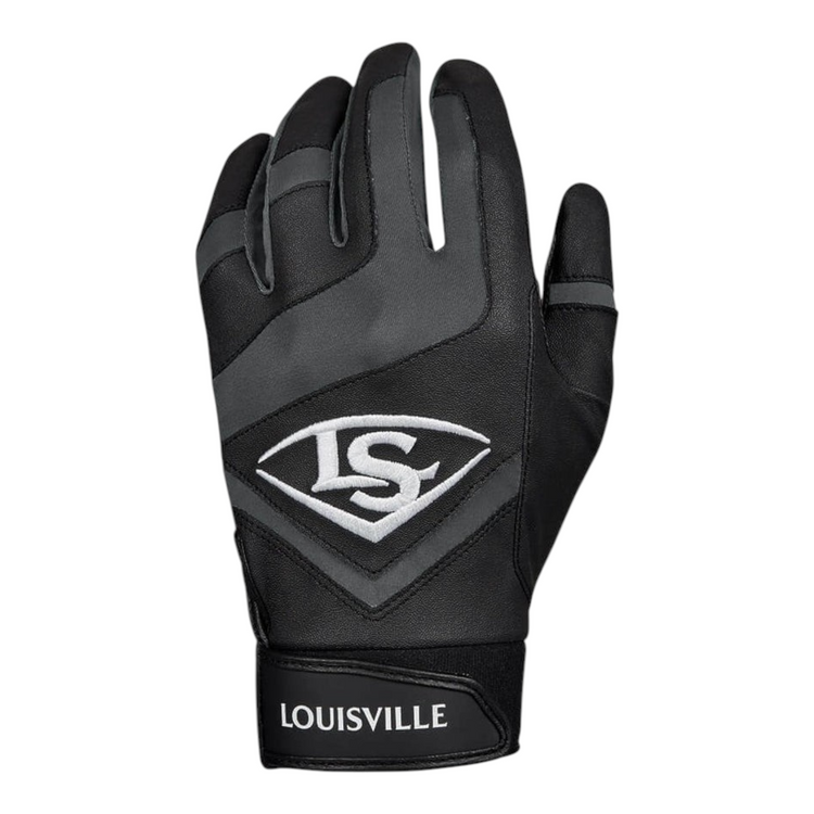 Guante de bateo Radach Sports Louisville Slugger Genuine en color negro con logo bordado y ajuste en la muñeca