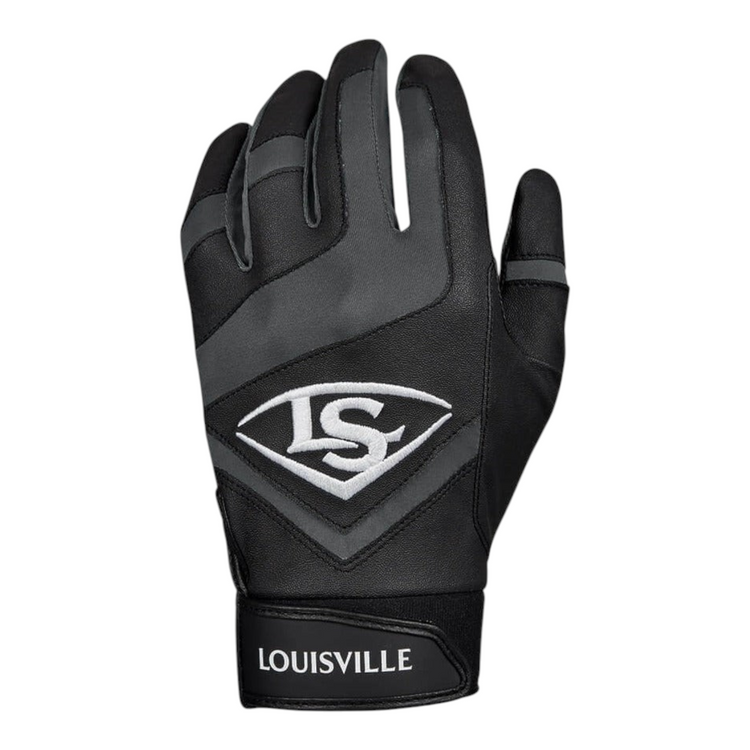 Guante de bateo Radach Sports Louisville Slugger Genuine negro con palma sintética y logo bordado en talla grande