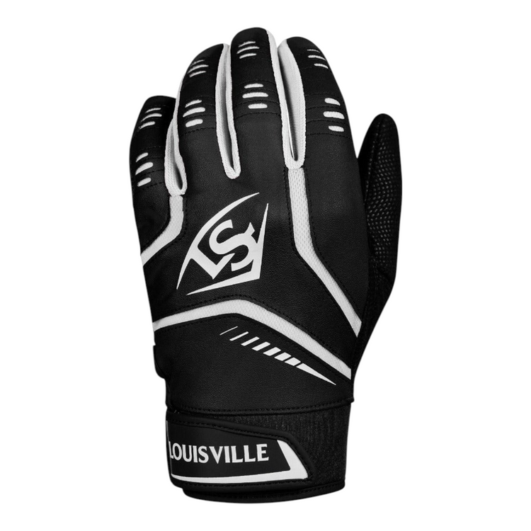 Guante de bateo Radach Sports Louisville Slugger Omaha negro con palma de piel de cabra y ajuste de neopreno