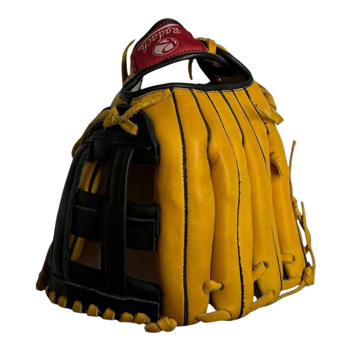 Guante de beisbol Radach Sports Pro de 12 pulgadas en piel color oro y negro con diseño de caja H para infielders
