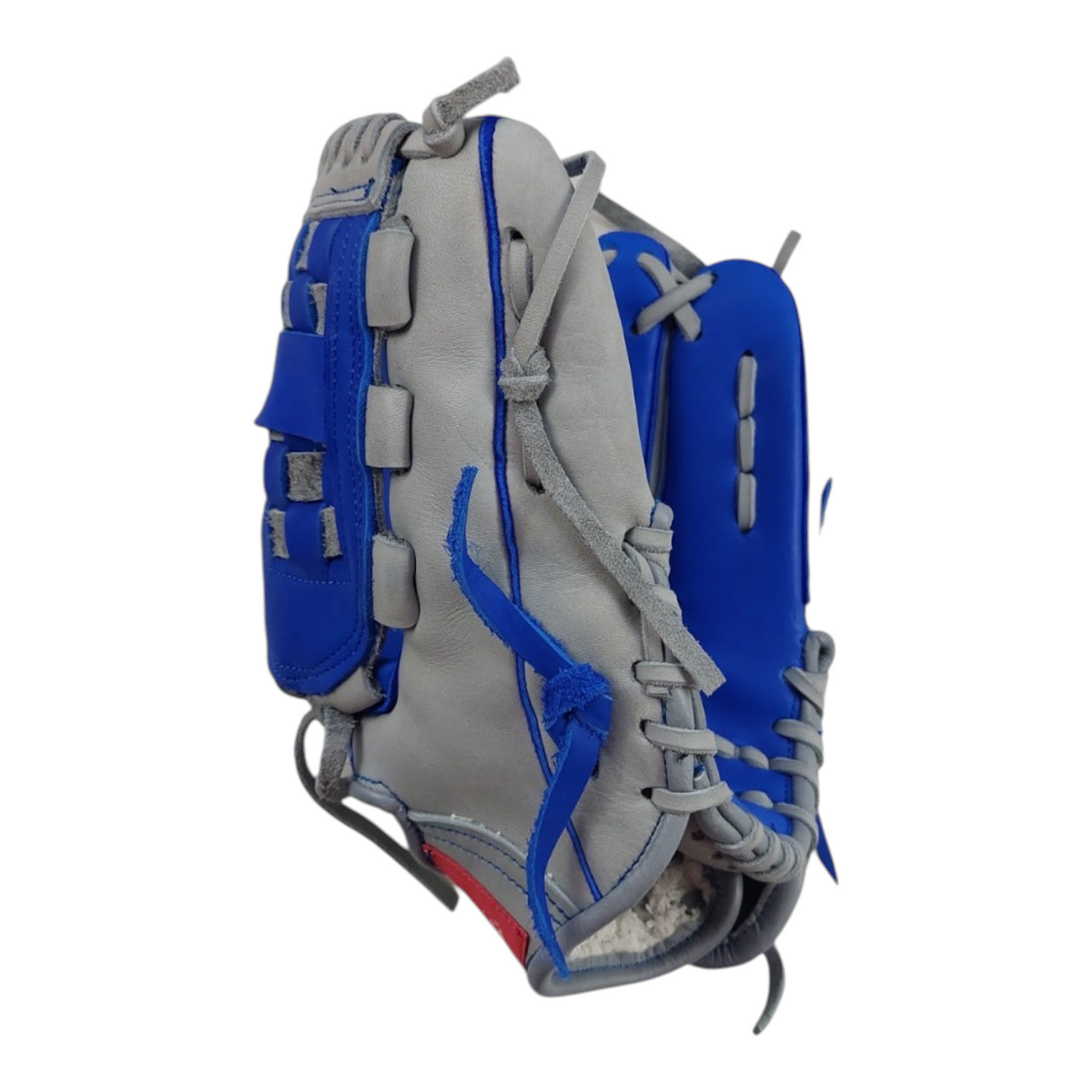 Guante de beisbol Radach Sports de 13 pulgadas en piel gris y azul con caja cerrada para lanzador