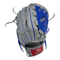 Guante de beisbol Radach Sports Pro de 13 pulgadas en piel color gris y azul con caja cerrada para pitcher