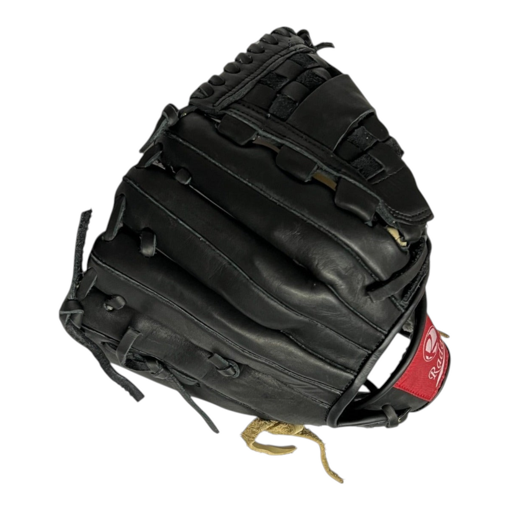 Guante de beisbol Radach Sports Pro de 12 pulgadas en piel negra con diseño de caja cerrada para pitcher