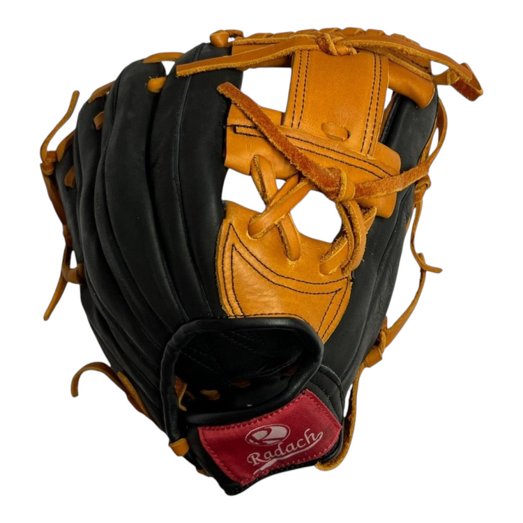 Guante de beisbol Radach Sports Pro de 11.75 pulgadas para cuadro, fabricado en piel negra y color canela