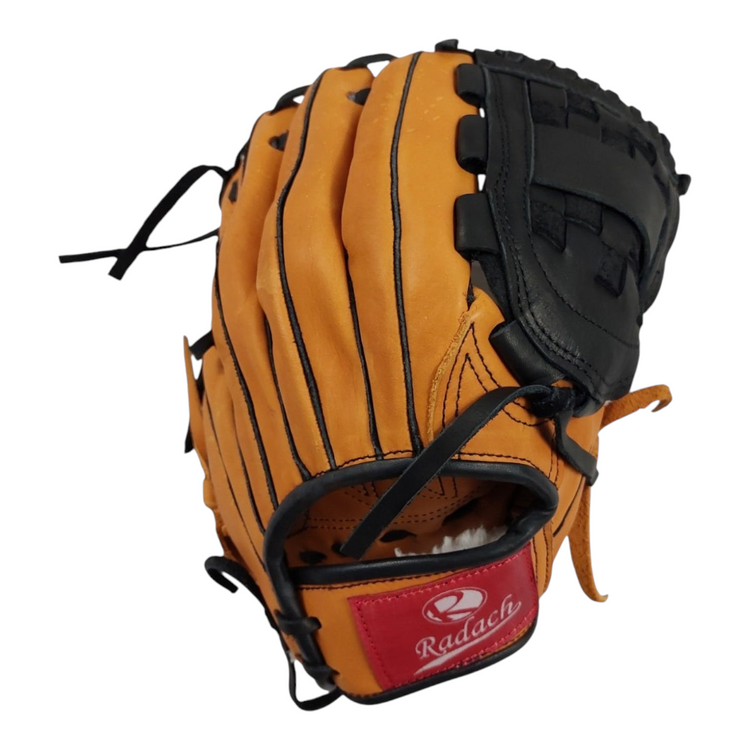 Guante de beisbol Radach Sports Pro de 12 pulgadas en piel color negro y dorado para pitcher con caja cerrada