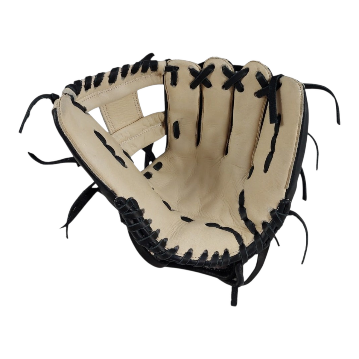 Guante de béisbol Radach Sports Pro de 11.5 pulgadas para cuadro, fabricado en piel color negro y hueso