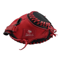 Guante de catcher Radach Sports para softbol de 34 pulgadas en piel color rojo y negro para lanzador derecho