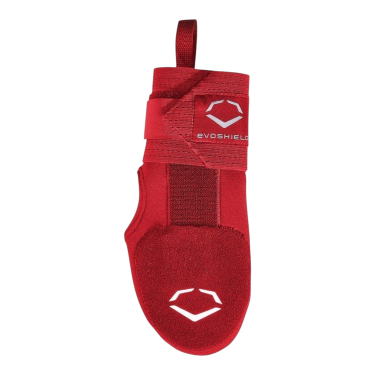 Guante deslizante rojo para mano derecha Radach Sports con placas protectoras y correa de compresión ajustable