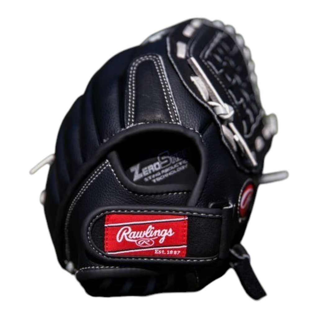 Guante de softbol Radach Sports Rawlings RSB de 12 pulgadas en color negro con cierre de velcro ajustable