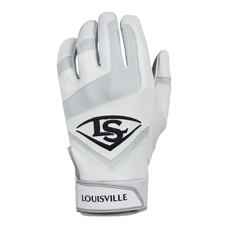 Guantes de bateo Radach Sports Louisville Slugger Genuine blancos con palma sintética y licra flexible