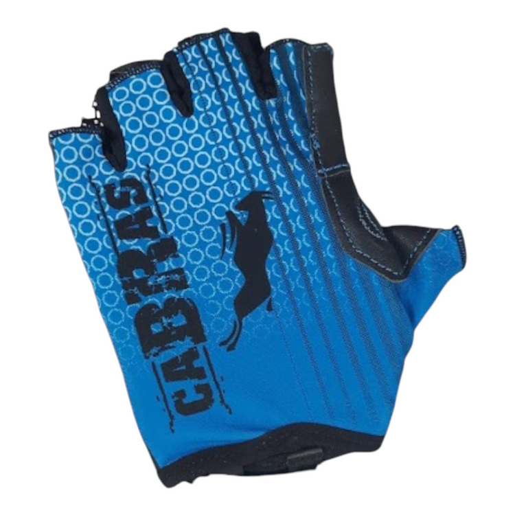 Guantes de ciclismo Radach Sports Cabras en color azul, fabricados en piel genuina con acolchado y diseño ventilado.