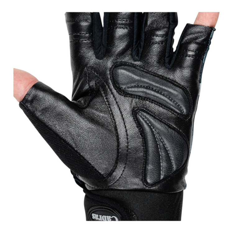 Guante de gimnasio Radach Sports Cabras Powerlight gris de piel genuina con palma reforzada para caballero