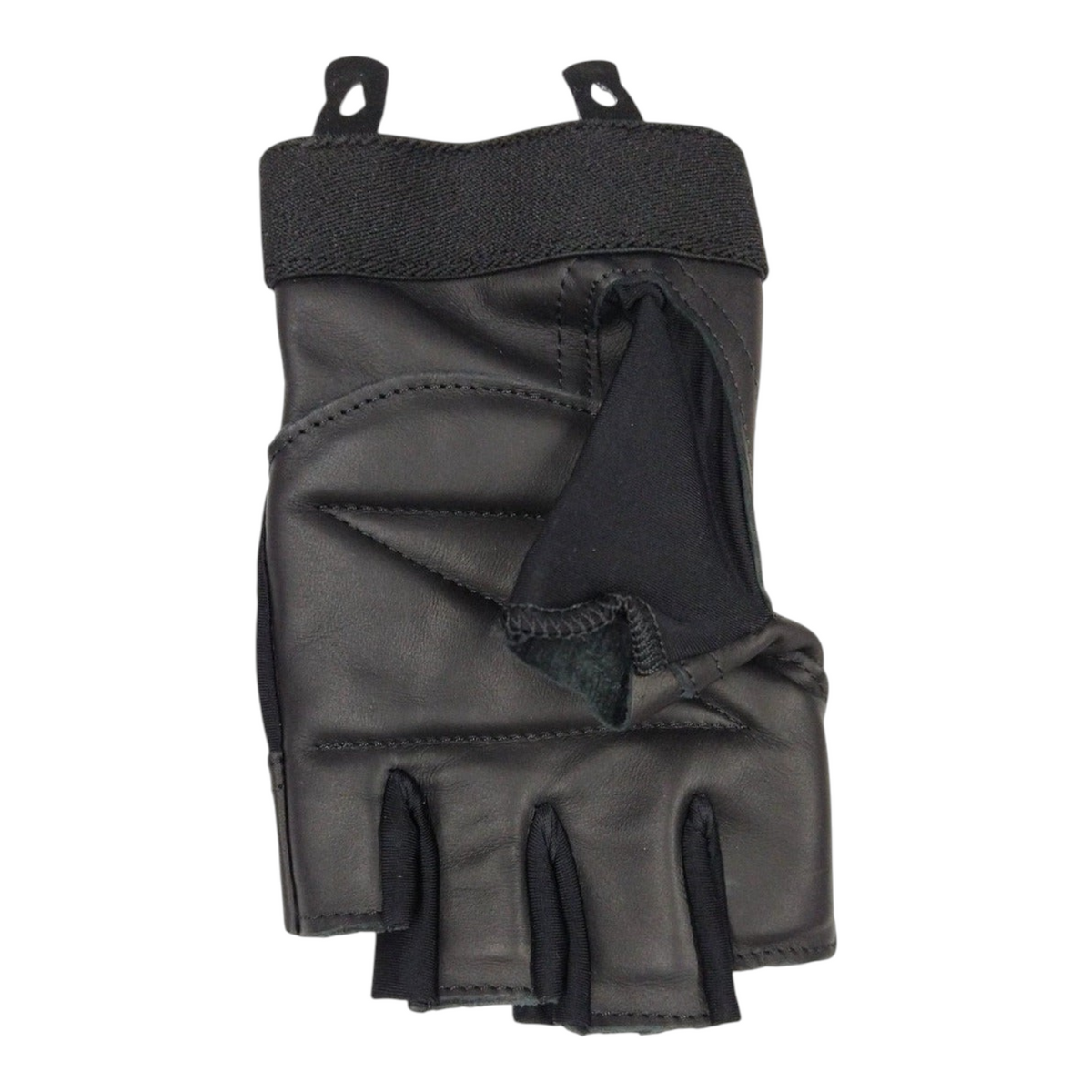 Guantes de gimnasio Radach Sports Cabras cortos de piel negra y licra para levantamiento de pesas