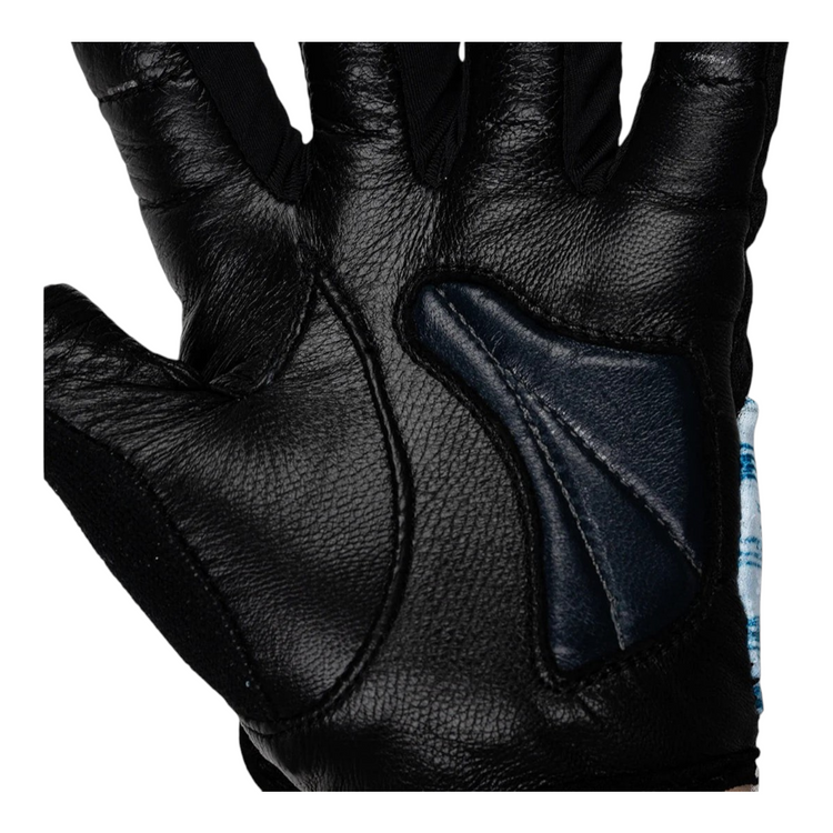 Guantes de gimnasio Radach Sports Mastergrip con palma de piel genuina negra reforzada para un agarre firme