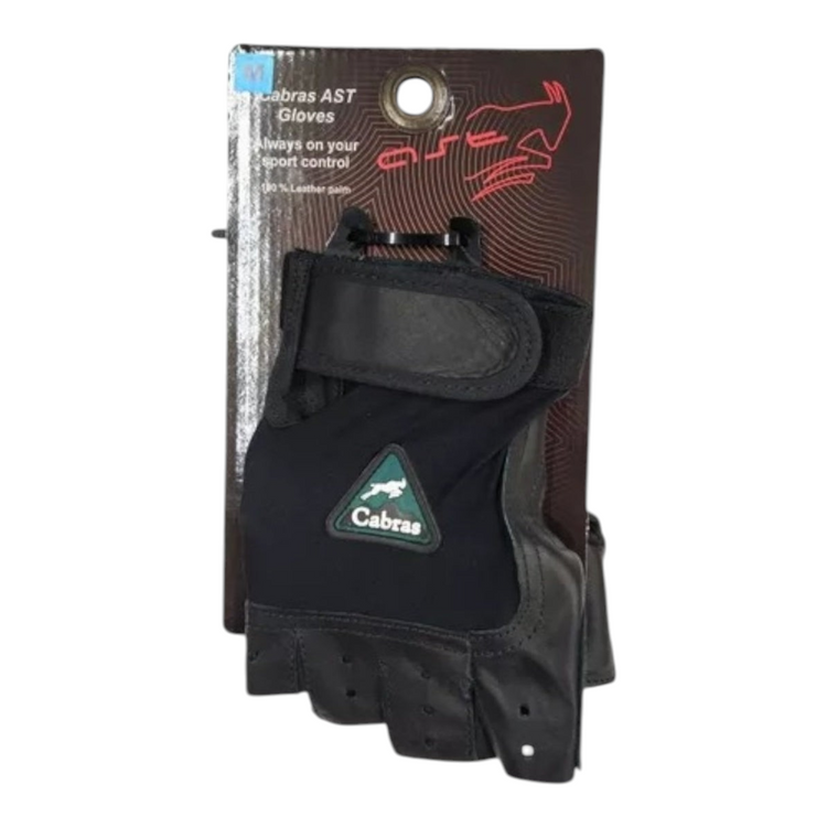 Guantes de gimnasio Radach Sports Cabras cortos de piel y licra negra con cierre de velcro para levantamiento de pesas