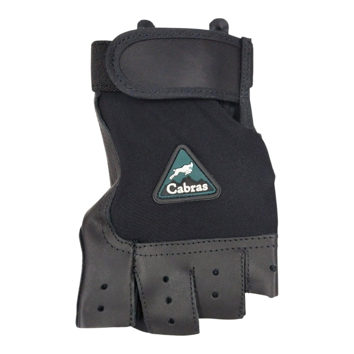Guantes de gimnasio Radach Sports Cabras cortos de piel negra y licra con cierre de velcro para levantamiento de pesas