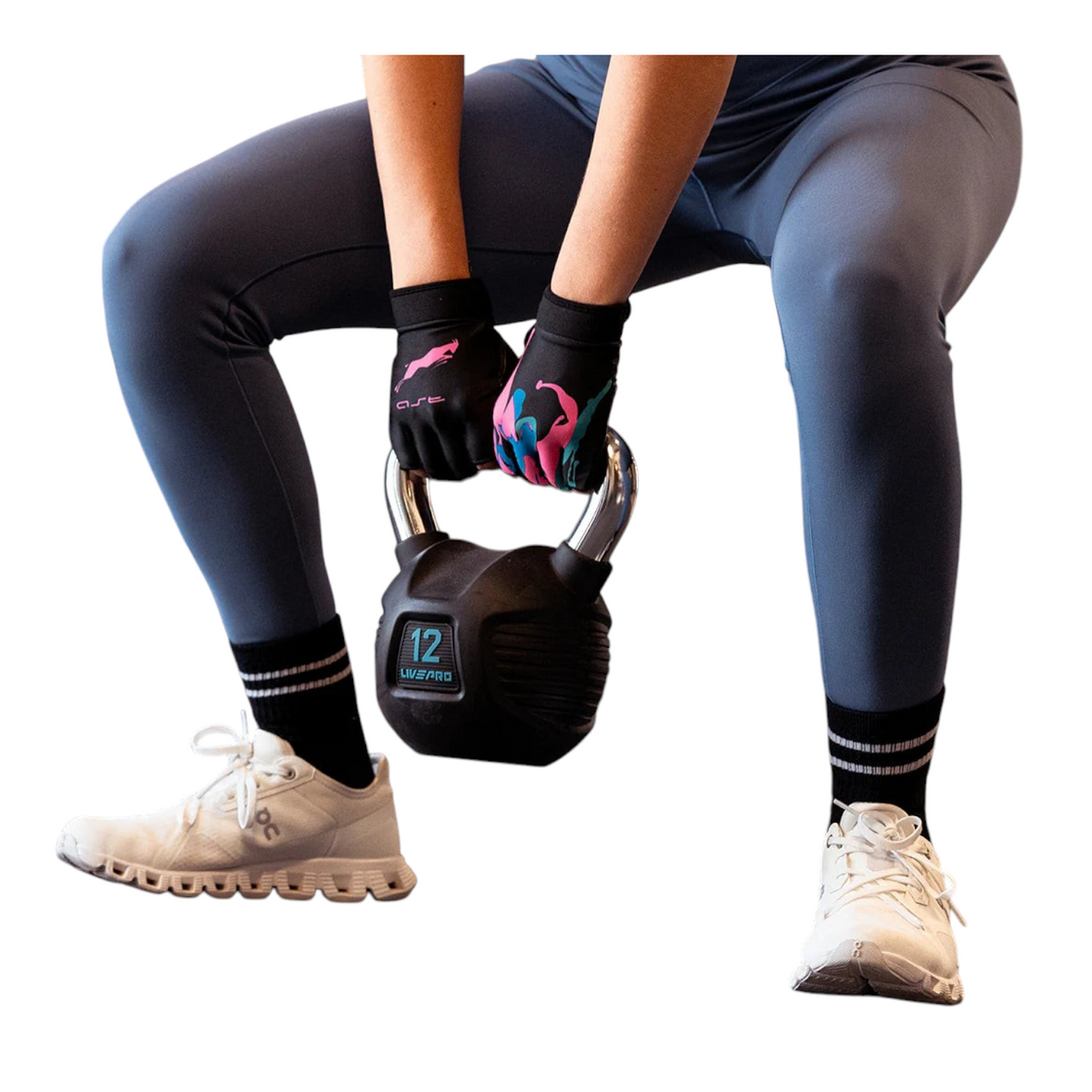 Guantes de gimnasio Radach Sports para dama en piel genuina multicolor, ideales para entrenamiento con pesa rusa