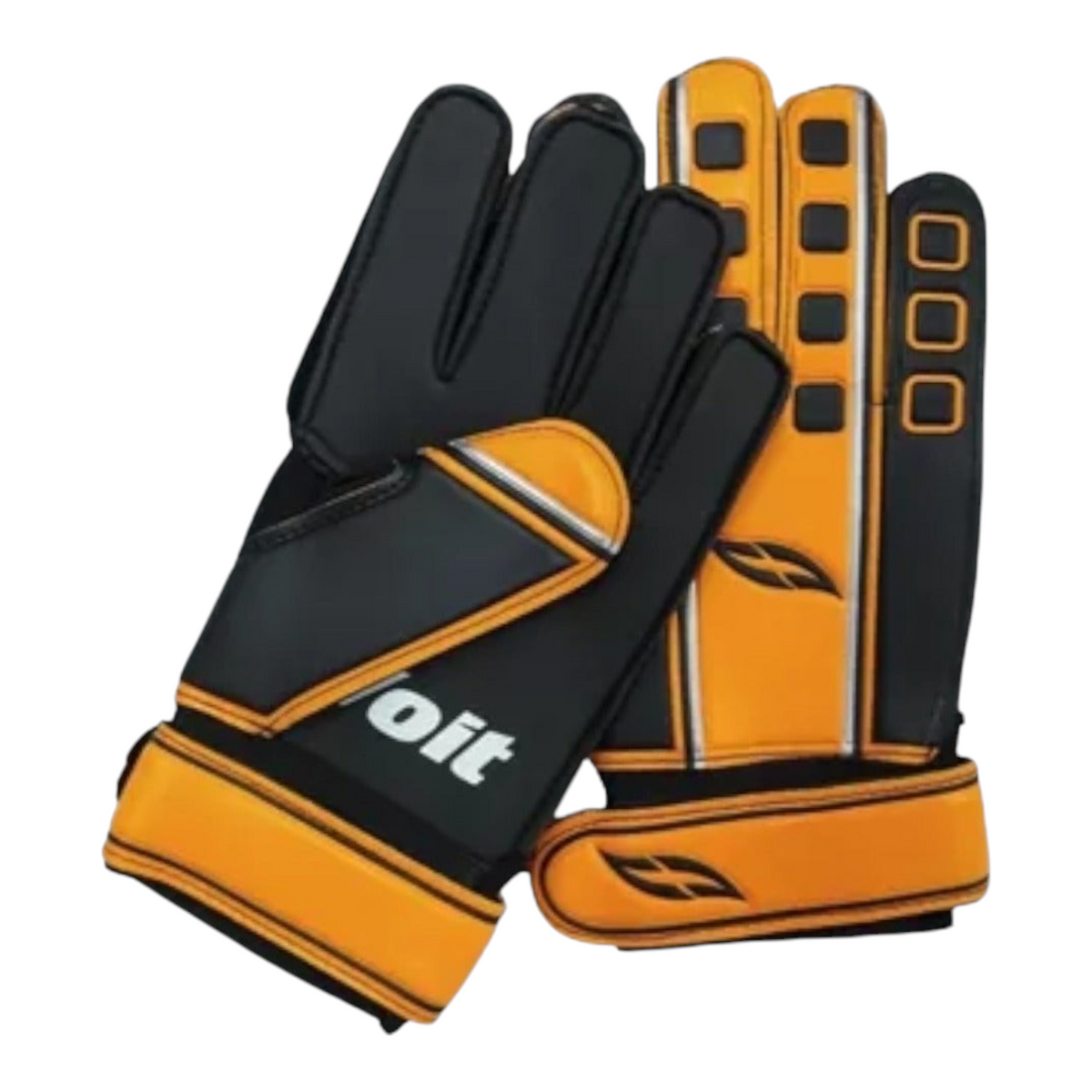 Guantes de portero Radach Sports Voit Training X-GRIP naranjas y negros con sistema de agarre avanzado para adultos