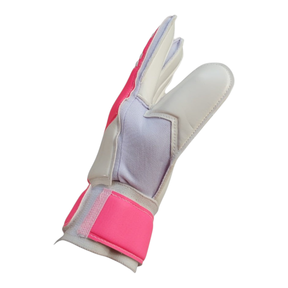 Guantes de portero Radach Sports Basic III en color rosa y blanco, fabricados en PVC resistente y ergonómico.