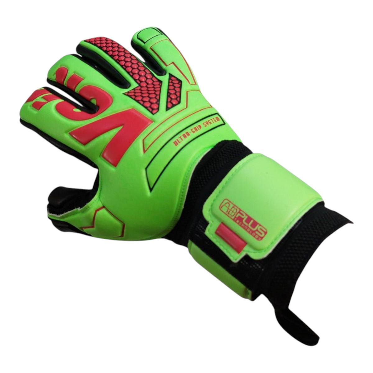 Guantes de portero Radach Sports Voit Snakebite en color verde con detalles en rojo, palma de látex y ajuste ergonómico
