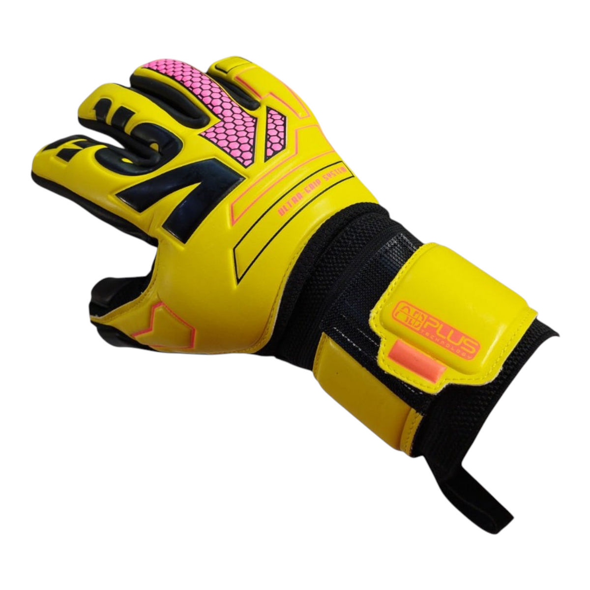Guante de portero Radach Sports Voit Snakebite amarillo con palma de látex y ajuste ergonómico para fútbol profesional