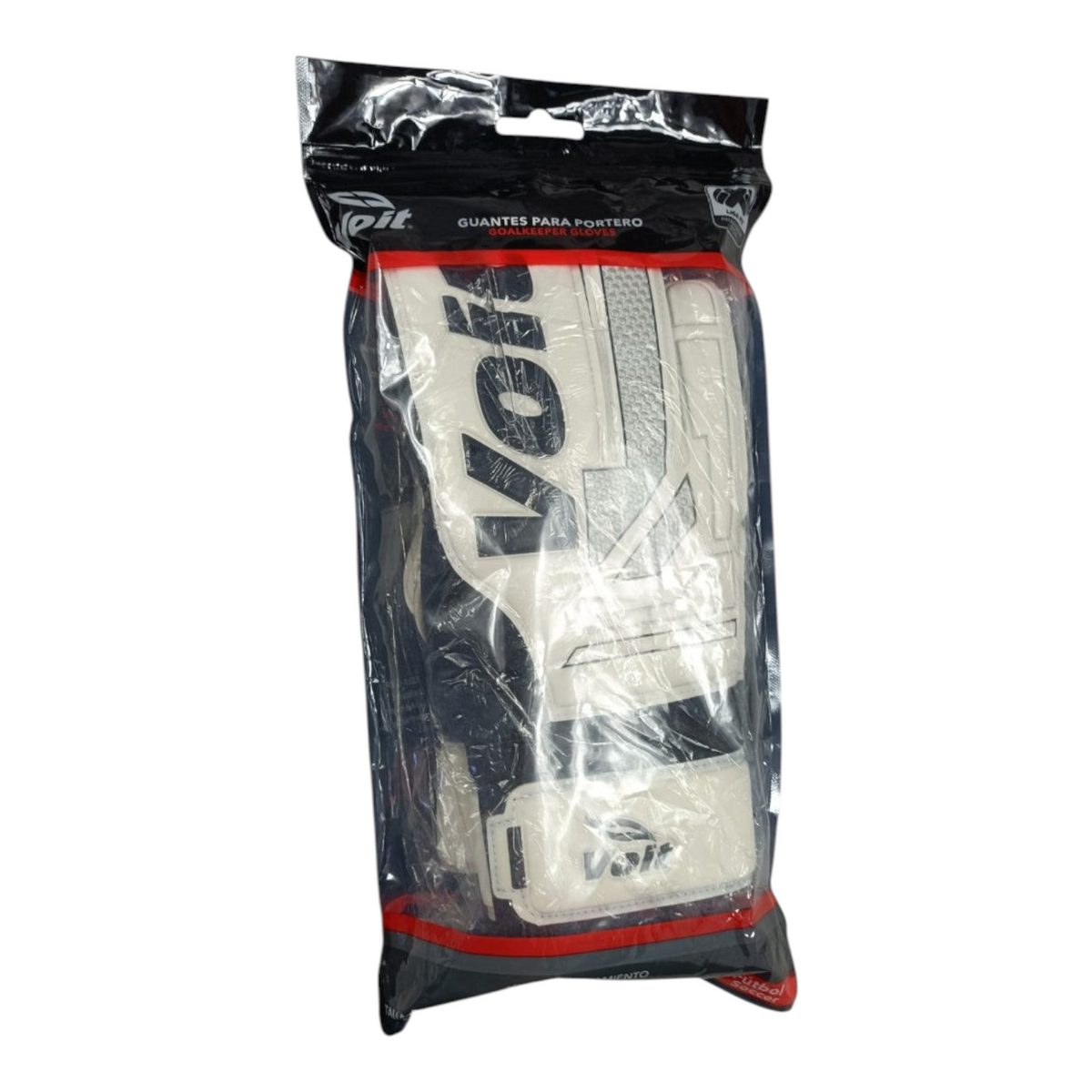 Guantes de portero Radach Sports Voit Snakebite blancos en empaque original con palma de látex y ajuste de velcro