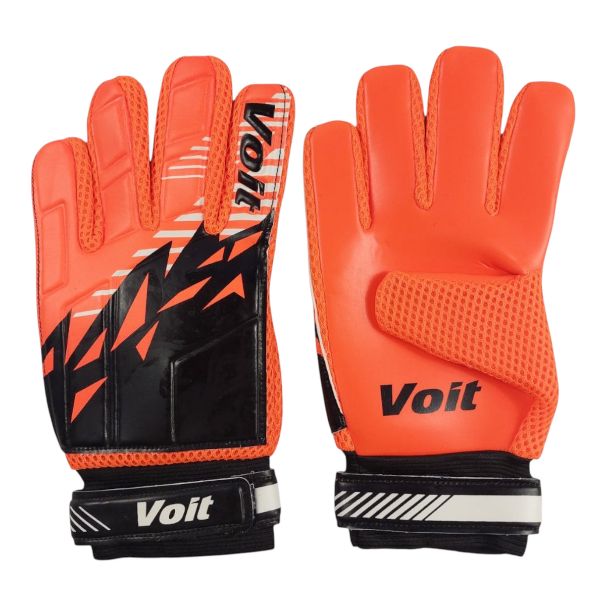 Guantes de portero Radach Sports Voit Prime en color naranja con detalles negros y cierre de velcro ajustable