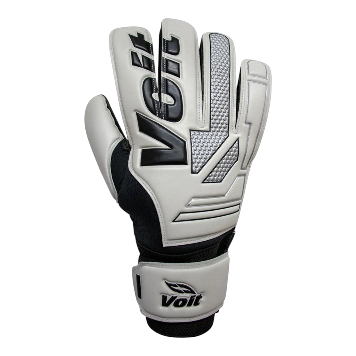 Guantes de portero Radach Sports Voit Snakebite en color blanco con palma de látex y ajuste de velcro