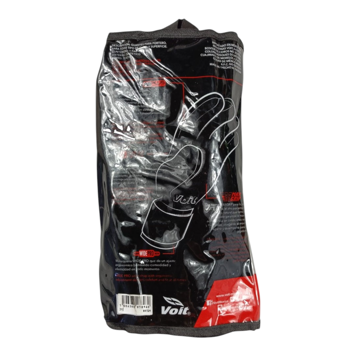 Empaque sellado de guantes de portero Voit Snakebite talla 11 en color gris de Radach Sports